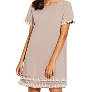 short sleeve tassel dress